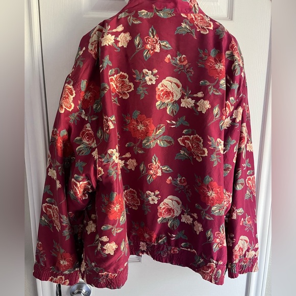J.G Hook silk floral vintage jacket oversized women’s large - Picture 3 of 11